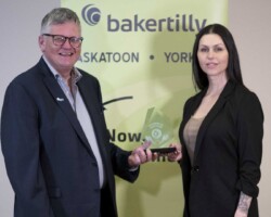 Small Business of the Year – Pumphouse Athletic Club: Darcy Spilchen of Baker Tilly presented the Small Business of the Year Award to Alicia Simoneau of Pumphouse Athletic Club (PAC).