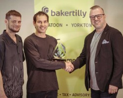 Ag Production – S & D Solonenko Farms Ltd:  Devin and Cortney Solonenko, S & D Solonenko Farms Ltd, accept the Ag Production Award sponsored by Maple Ag & Outdoor and presented by Cam Mehling.